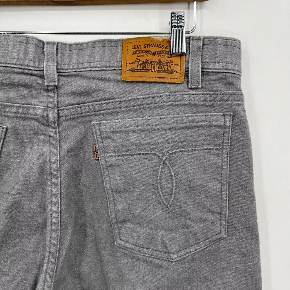 Levi's Jeans Men's Size 38 Gray Cotton Blend Leather Tab Vintage 90s‎ Paper Tag - Picture 8 of 11